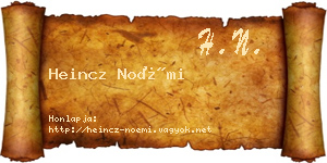 Heincz Noémi névjegykártya